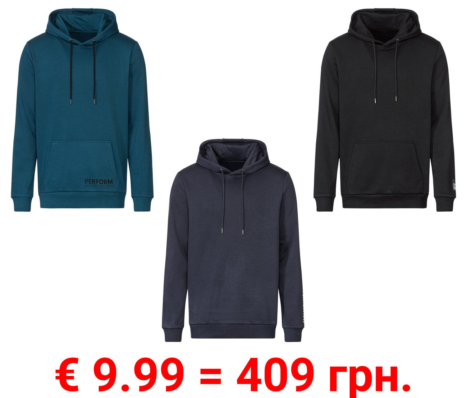 LIVERGY® Herren Sweathoodie mit Baumwolle