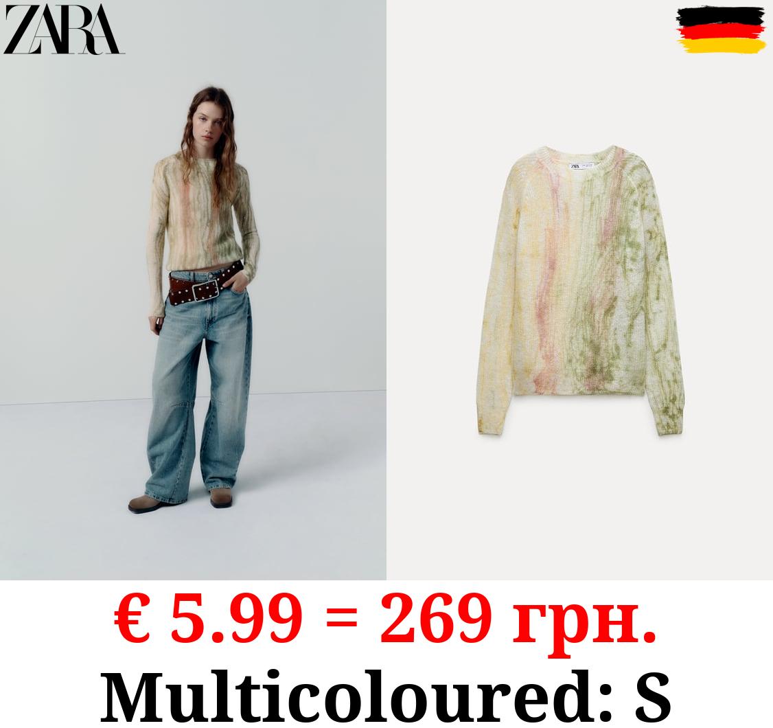 ALPACA AND WOOL BLEND TIE-DYE KNIT SWEATER