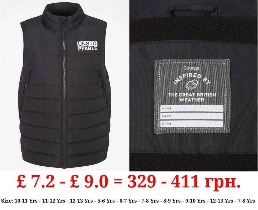 Black Unstoppable Padded Gilet