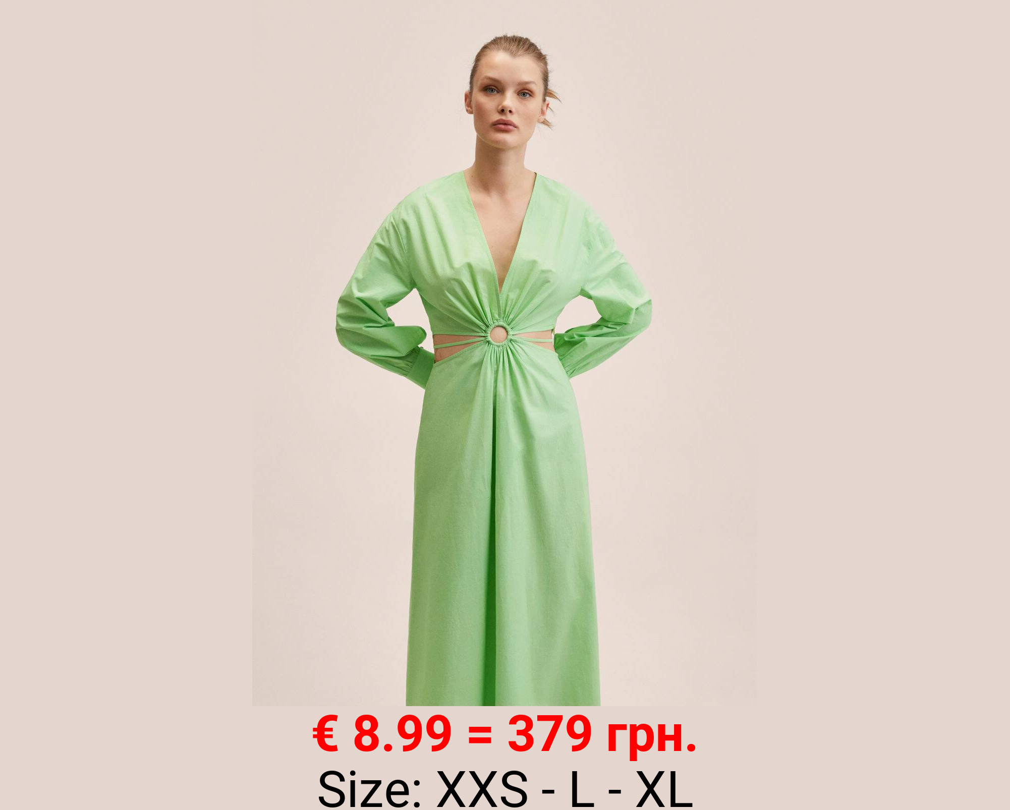 Vestido algodón abertura