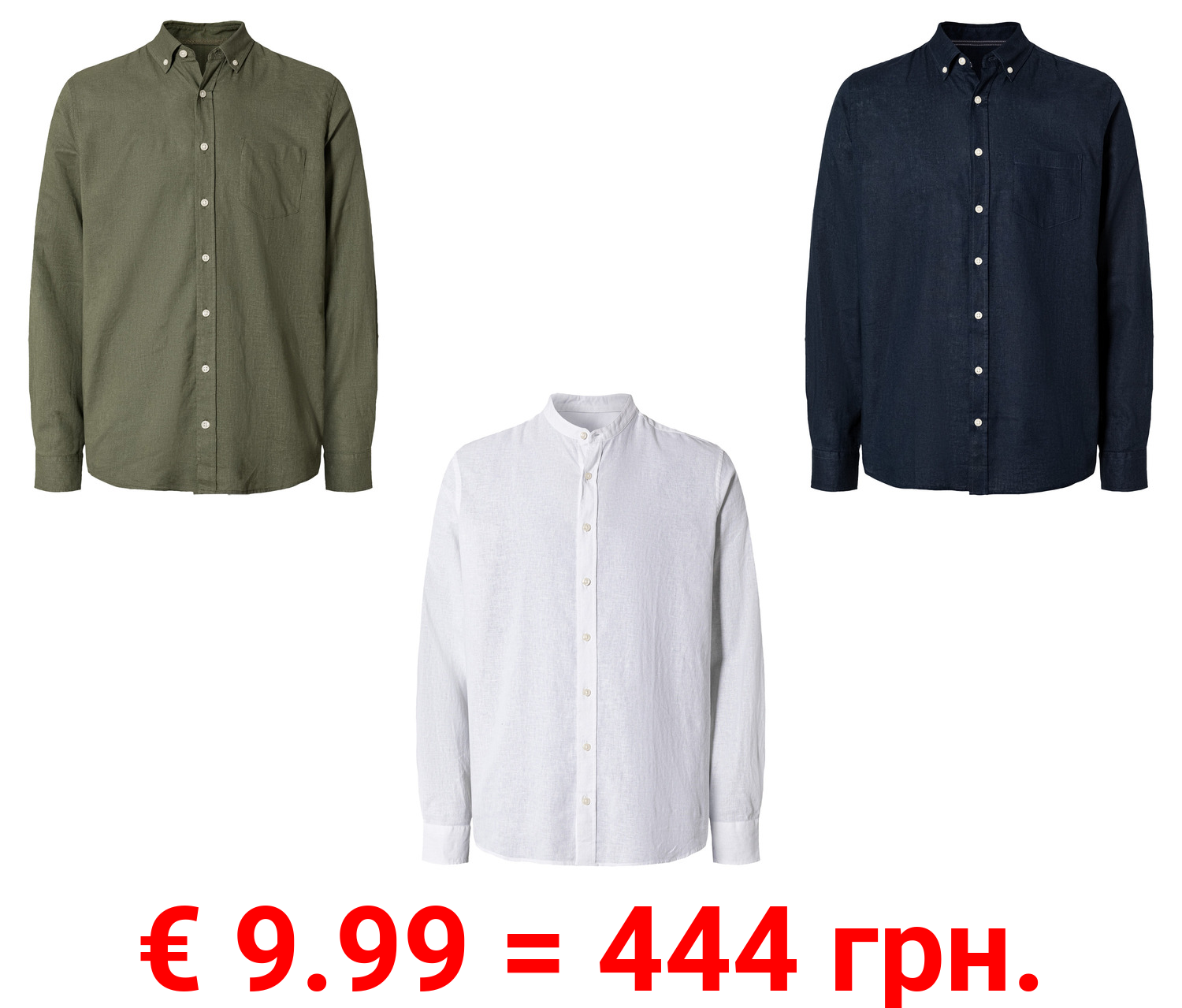 LIVERGY® Herren Leinenhemd, Regular Fit