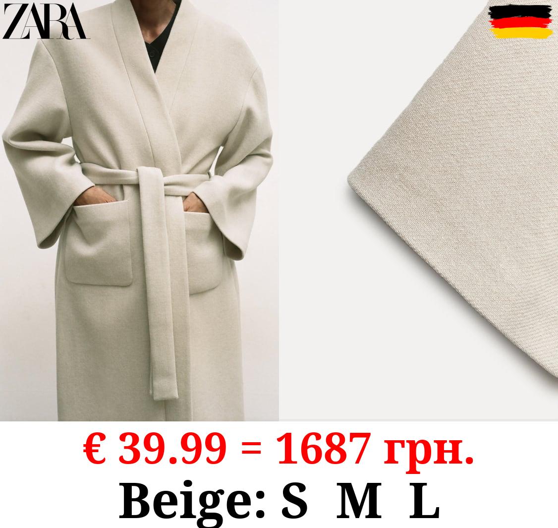 ZW COLLECTION MINIMALIST MANTECO WOOL BLEND COAT