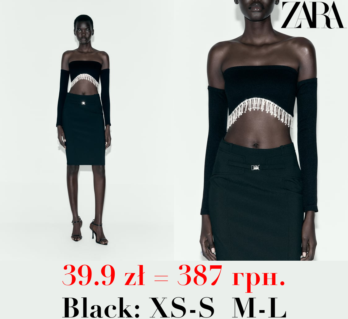 SEAMLESS CROP TOP WITH RHINESTONES