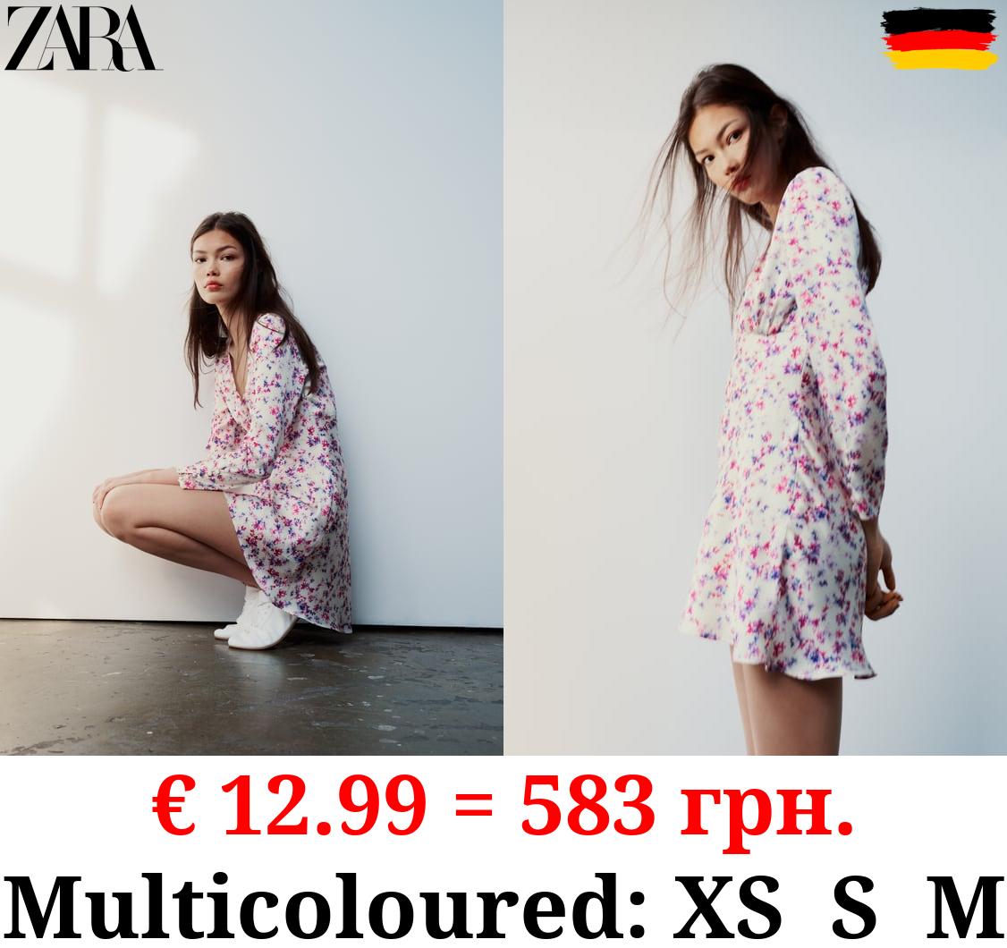 PRINTED SATIN MINI DRESS