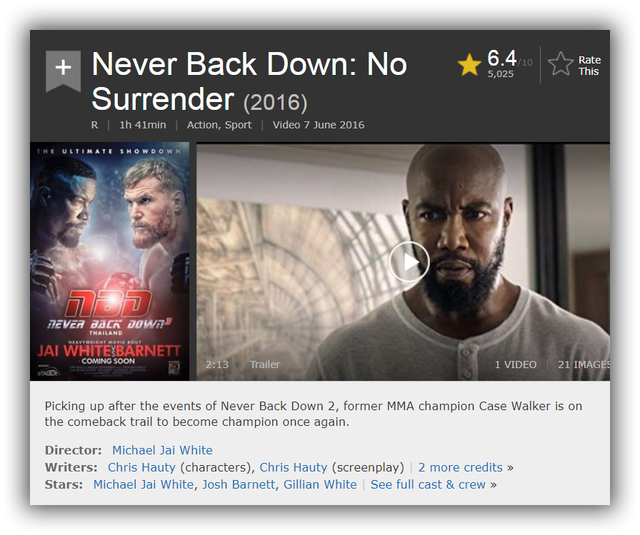 never back down: no surrender cast