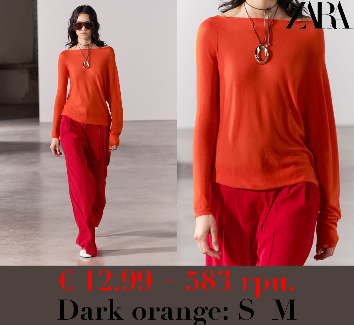 ASYMMETRIC SILK AND WOOL BLEND SWEATER