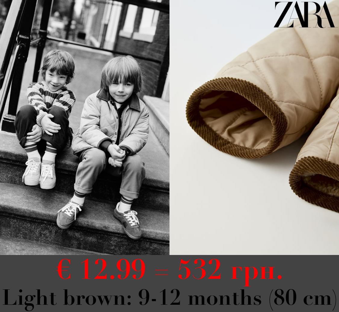 QUILTED JACKET WITH FAUX SHEARLING