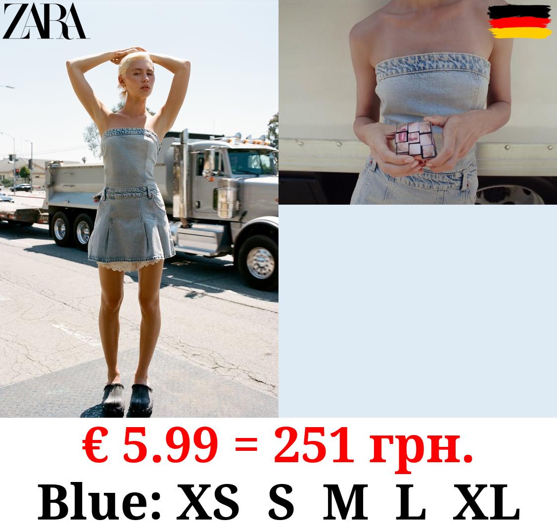 TRF DENIM BOX PLEAT DRESS