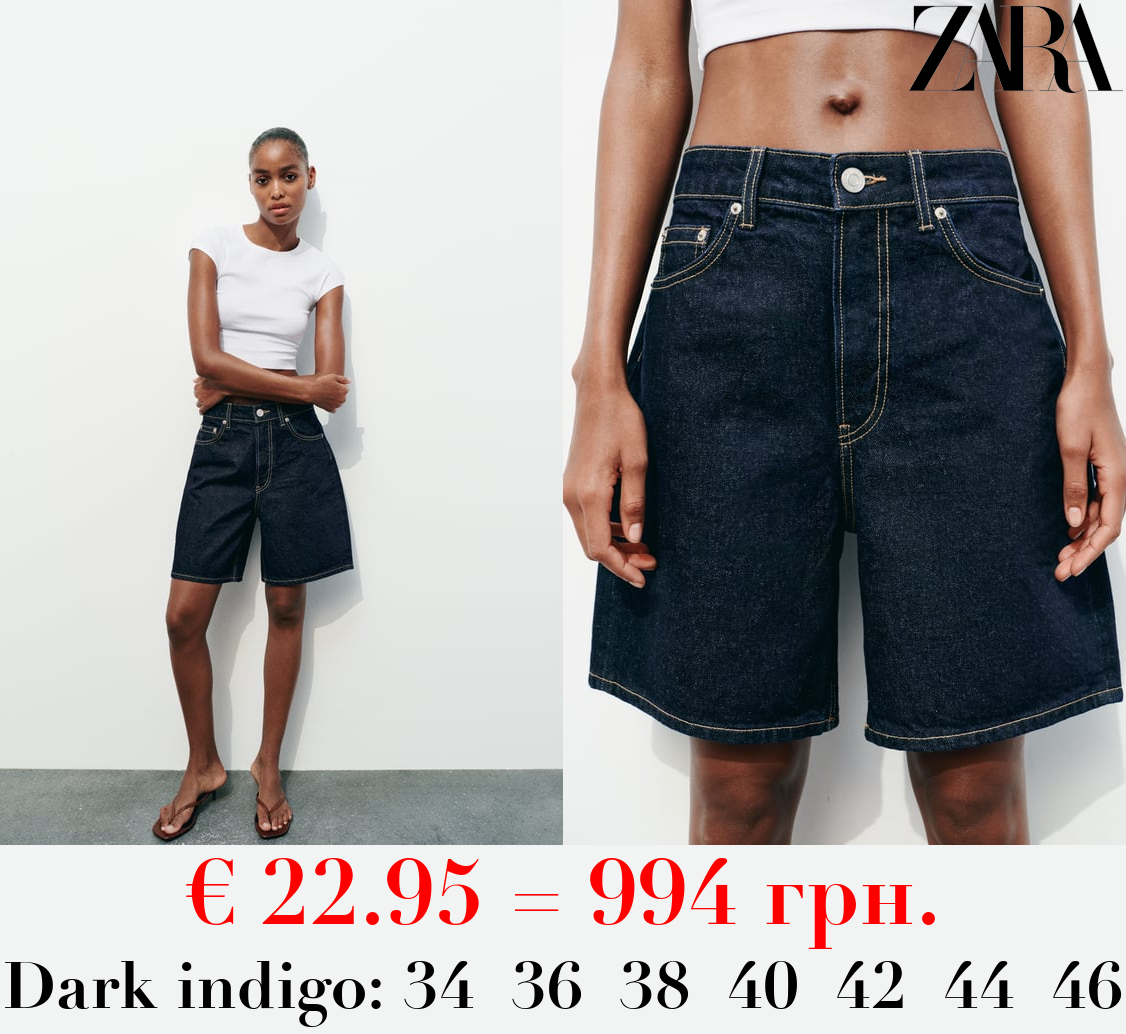 TRF MID-RISE DENIM BERMUDA SHORTS