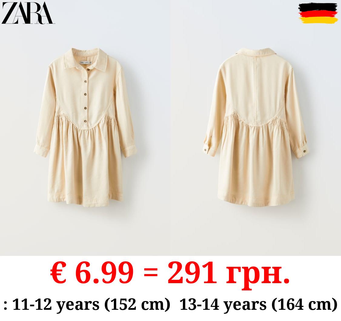 SHIRT DRESS WITH GATHERING