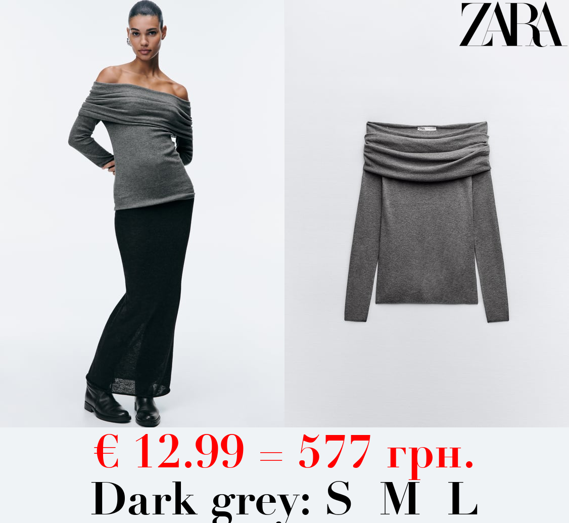 KNIT OPEN SHOULDER TOP