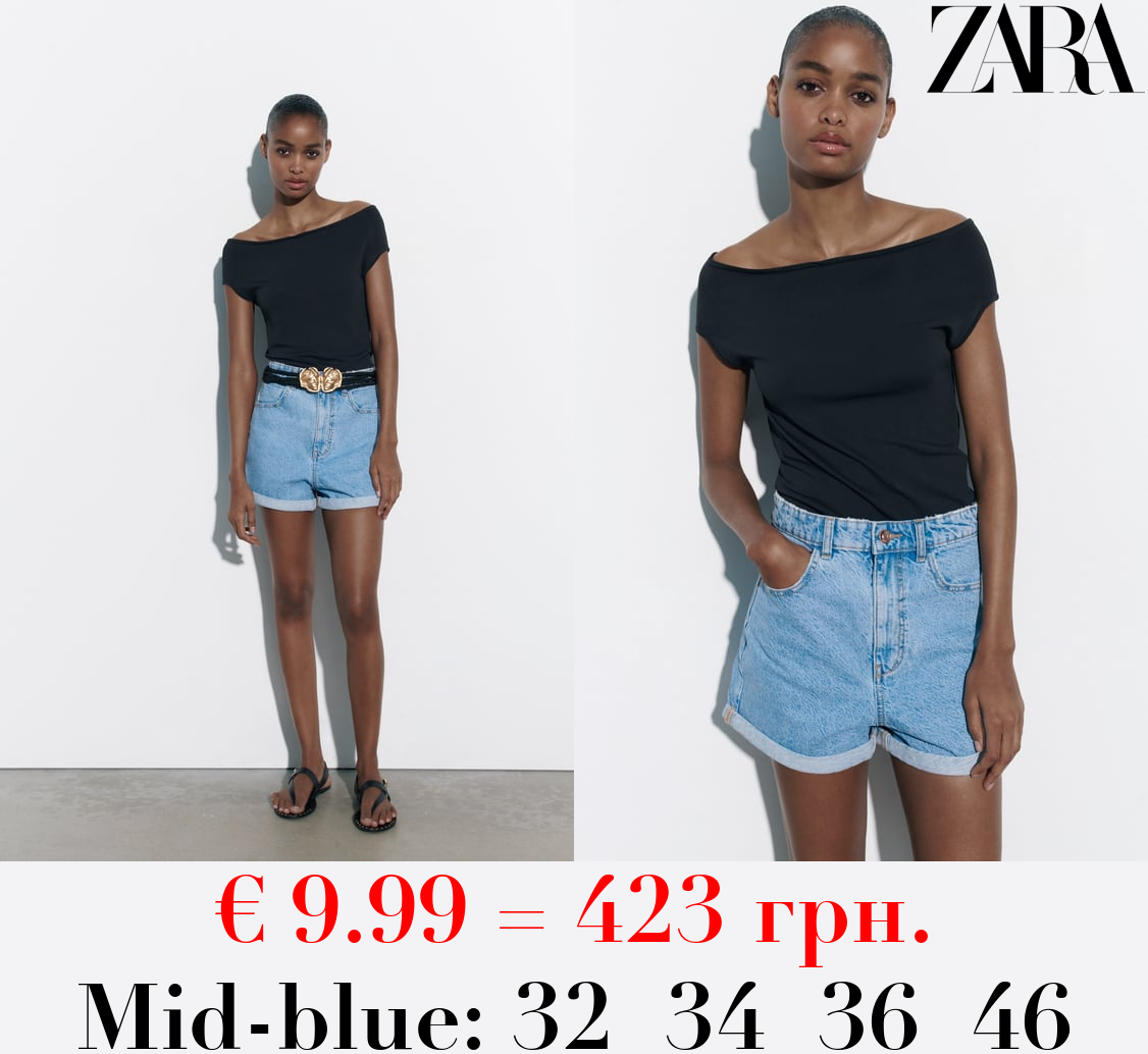 1975 HIGH WAIST MOM FIT DENIM SHORTS