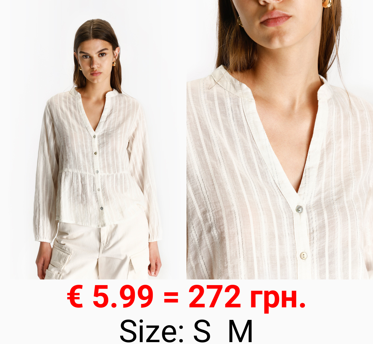 Shirt with metallic thread