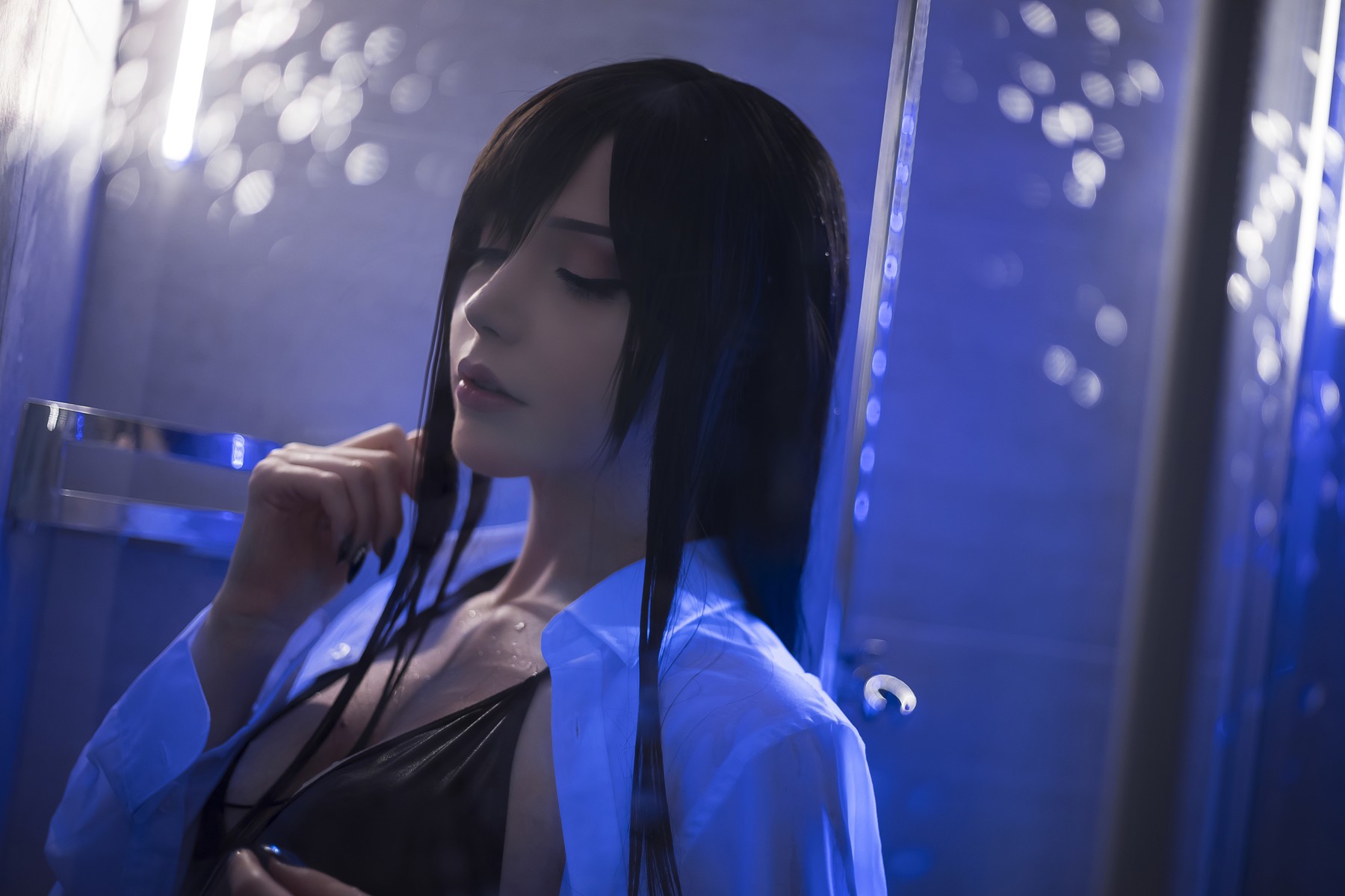 Cosplay Sayathefox 白毛狐狸 浴室诱惑 21