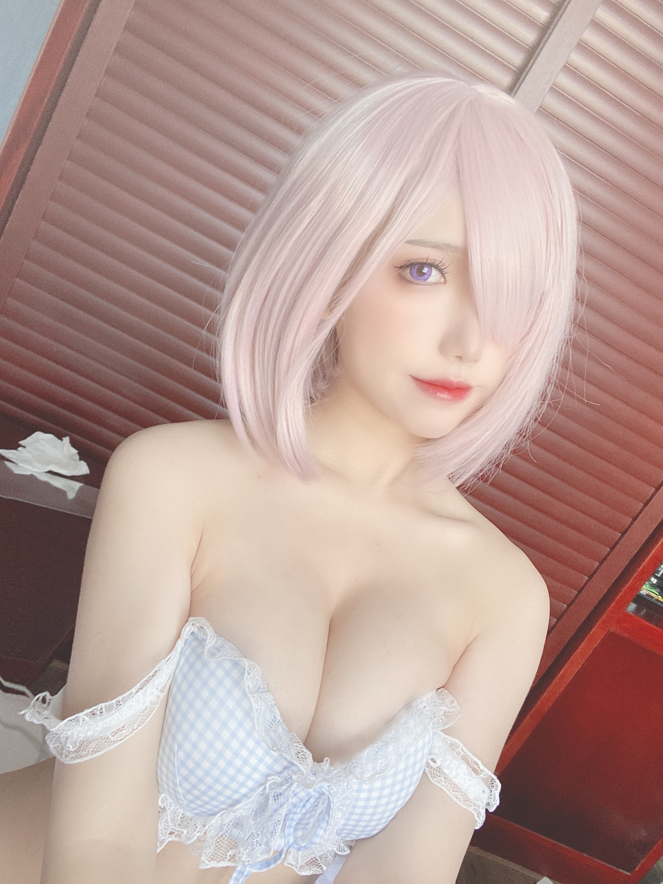 芋圆侑子 蓝格子小清新 7