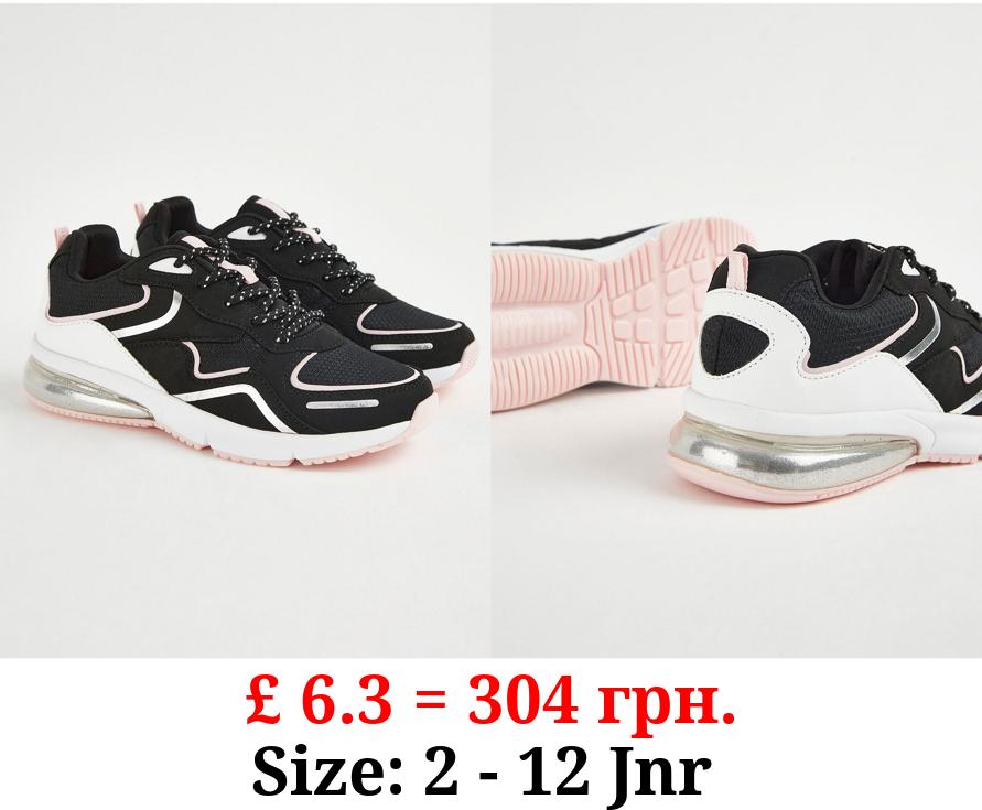 Black Glitter Bubble Trainers