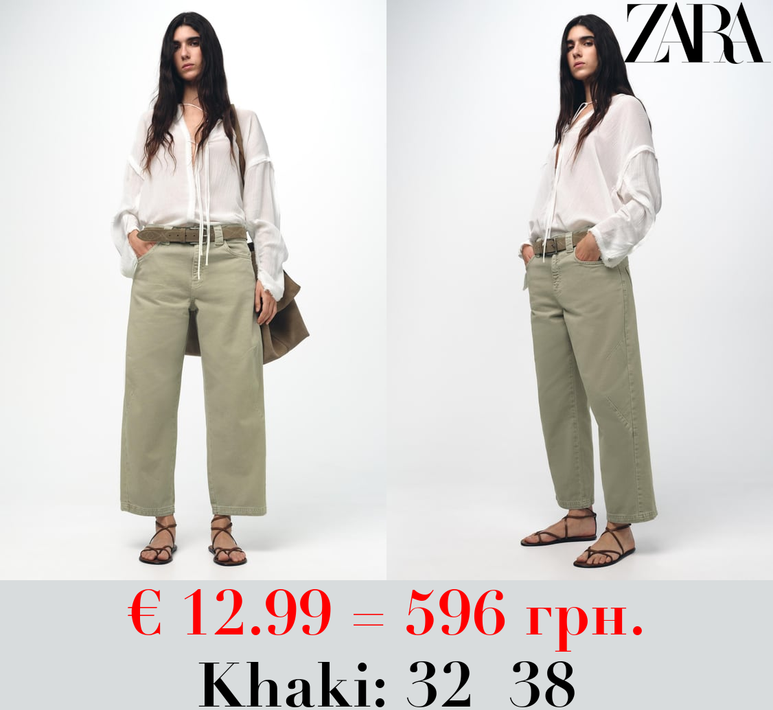 ZW COLLECTION CROPPED MID-RISE BARREL JEANS