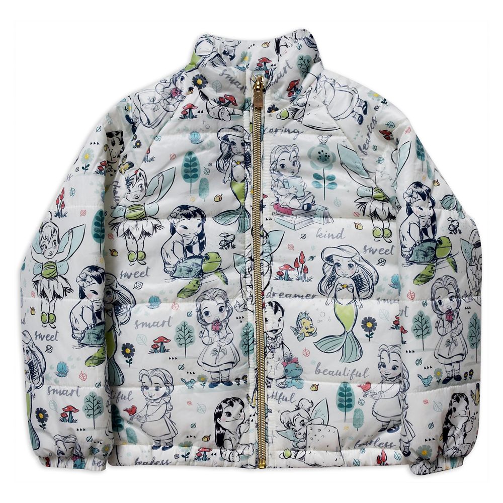 Disney Animators' Collection Lightweight Puffy Jacket for Girls 