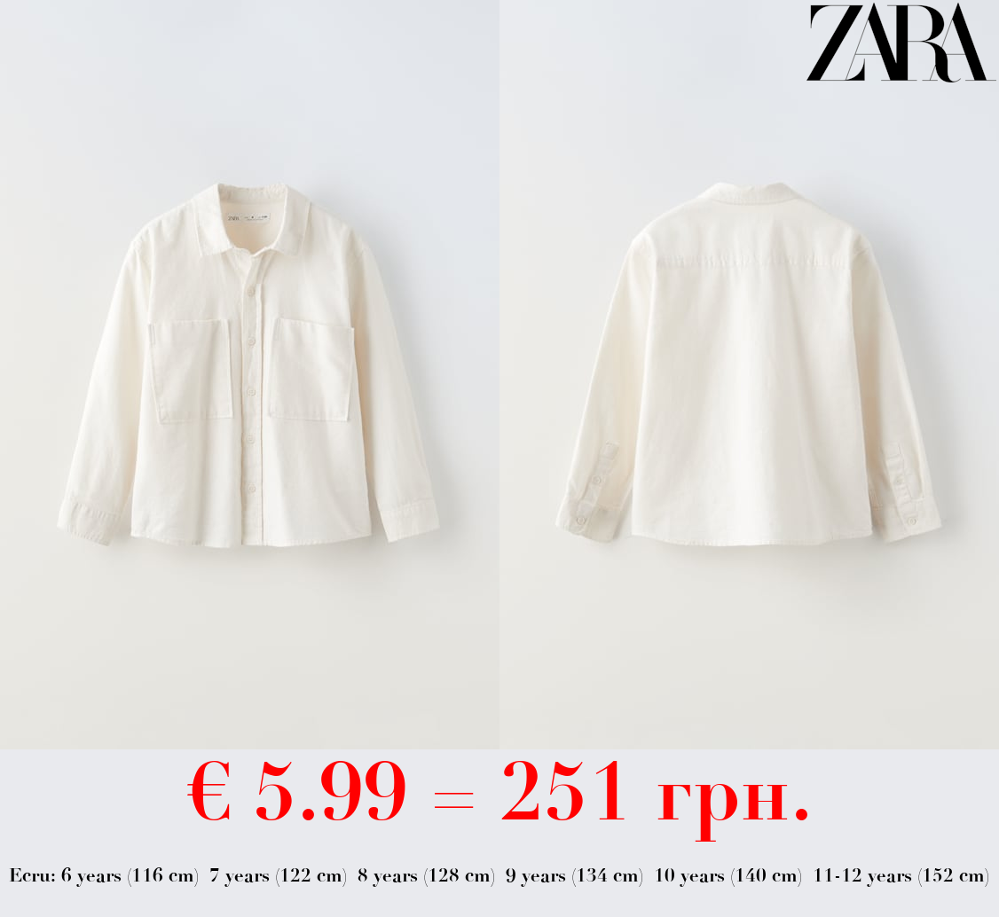 TRUE NEUTRALS TWILL SHIRT WITH POCKETS