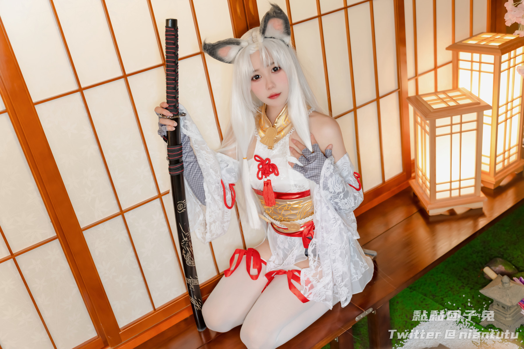 Cosplay 黏黏团子兔 白丝胡桃 9