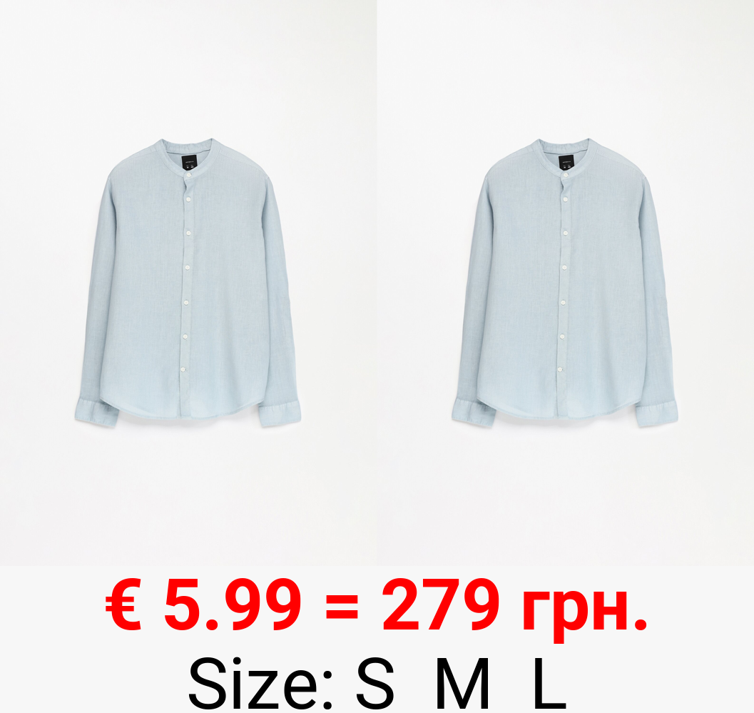 Linen-cotton blend shirt