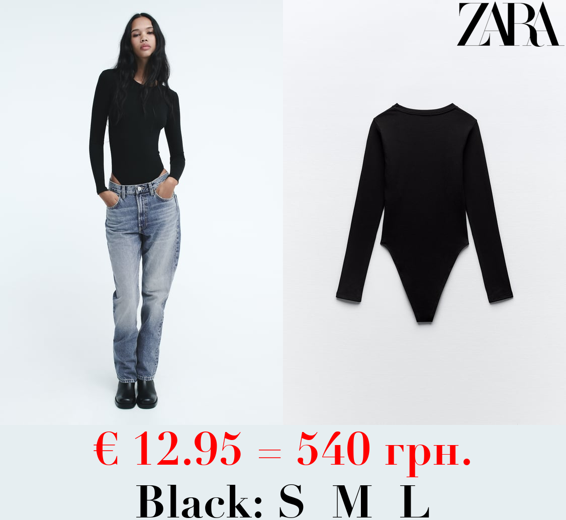 MODAL BODYSUIT WITH LONG SLEEVES