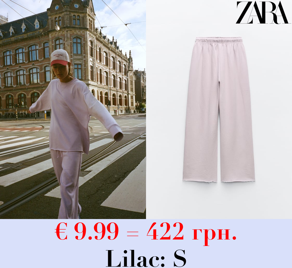 FADED-EFFECT PLUSH TROUSERS