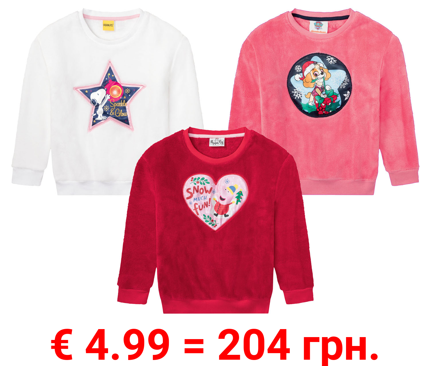 Kinder/Kleinkinder Mädchen Teddyfleecepullover mit Glitzerelementen