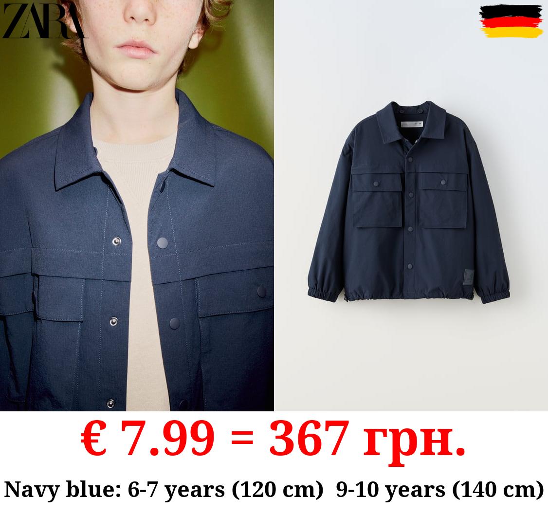 NYLON OVERSHIRT WITH DETACHABLE HOOD