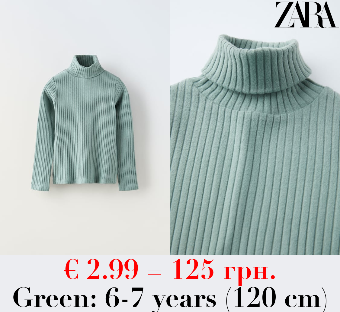 RIBBED TURTLENECK T-SHIRT