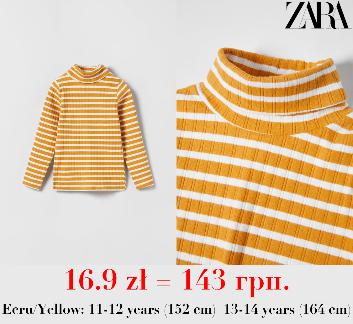 SOFT-TOUCH STRIPED TURTLENECK T-SHIRT