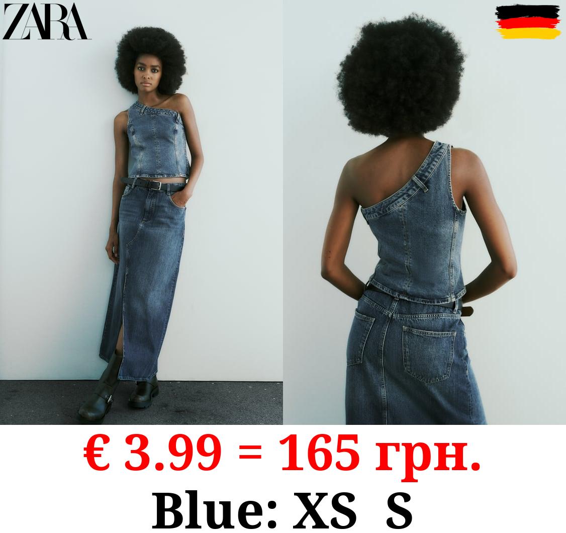 TRF ASYMMETRIC DENIM TOP