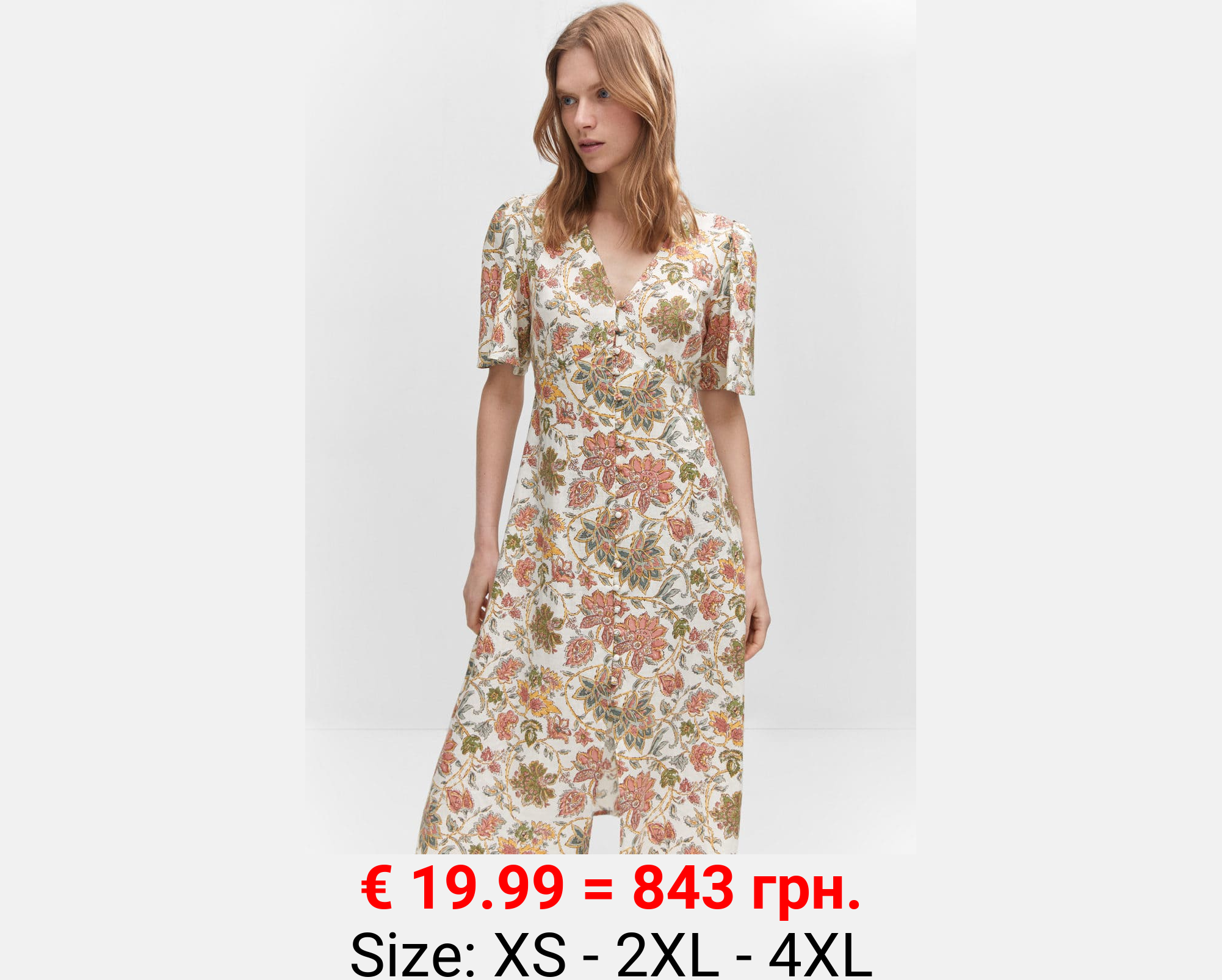 Vestido lino botones