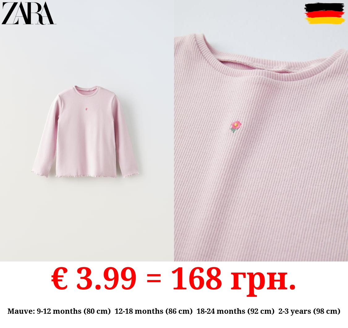 EMBROIDERED RIBBED T-SHIRT