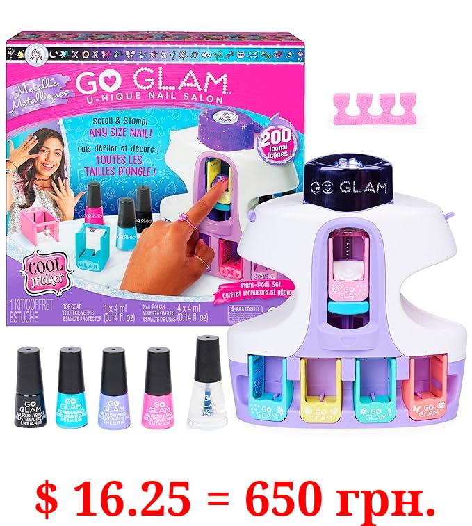 Cool Maker, GO GLAM U-nique Metallic Nail Salon with 200 Icons and Designs, 4 Polishes, Stamper & Dryer, Nail Kit for Girls, Amazon Exclusive