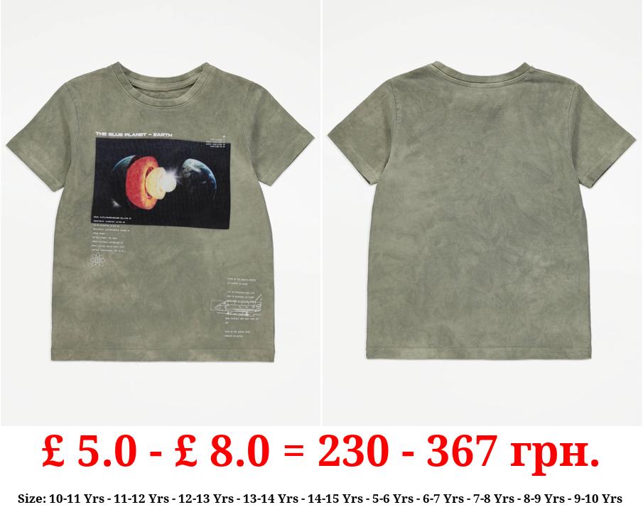 Planet Earth Washed Graphic T-Shirt