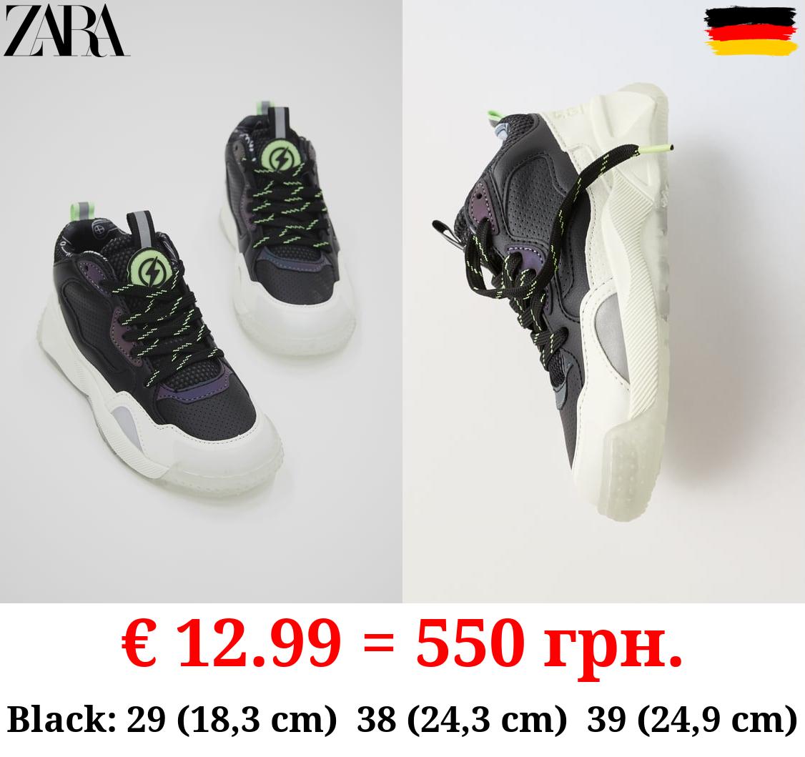 GLOW-IN-THE-DARK HIGH-TOP SNEAKERS