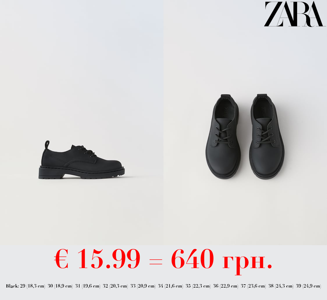 RUBBERISED DERBY SHOES