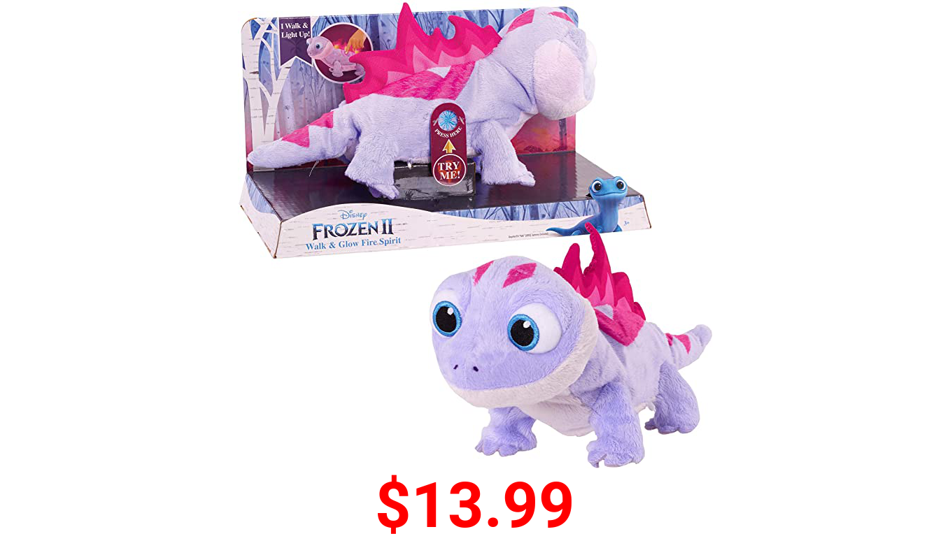Disney Frozen 2 Walk & Glow Bruni The Salamander, Lights and Sounds Stuffed Animal, by Just Play