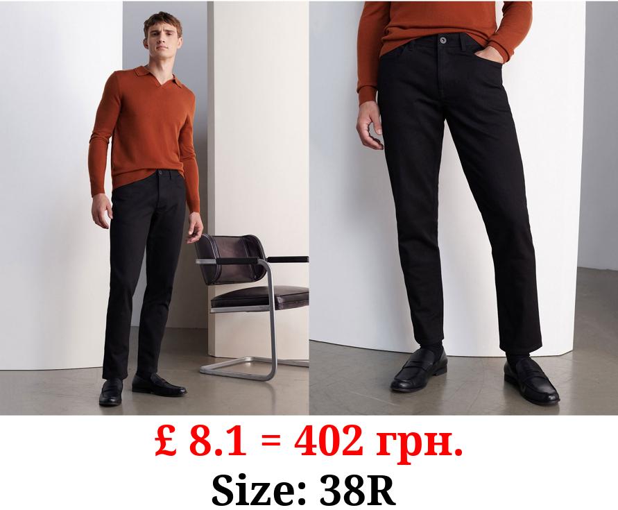 Studio Edit Black Denim Slim Fit Jeans With Stretch