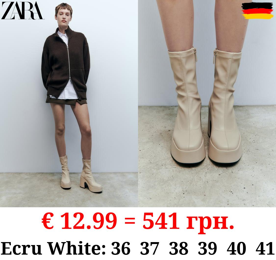 PLATFORM HIGH-HEEL ANKLE BOOTS