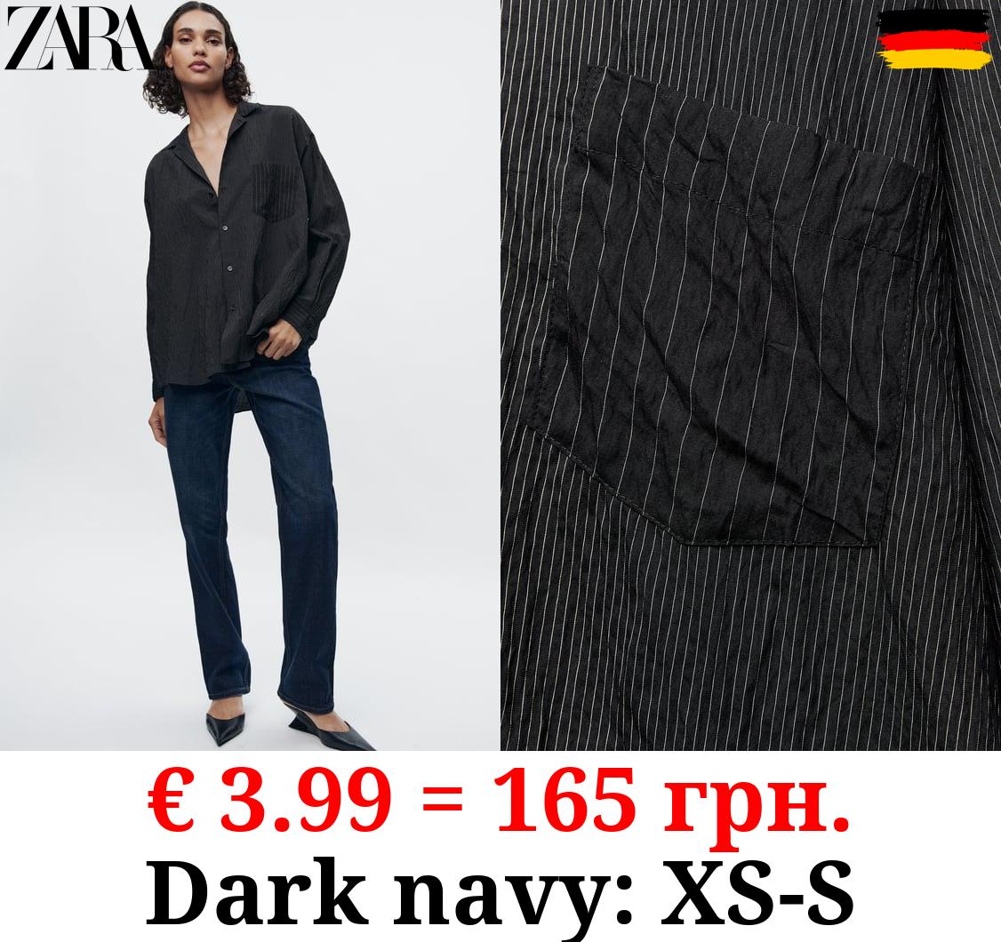 ZW COLLECTION STRIPED CREASED SHIRT