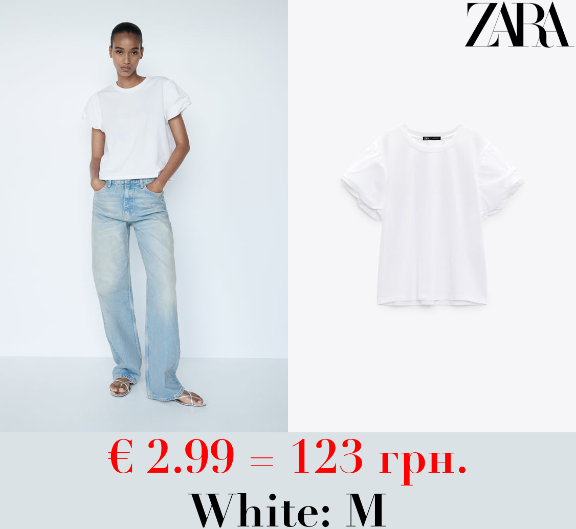 POPLIN SLEEVE T-SHIRT