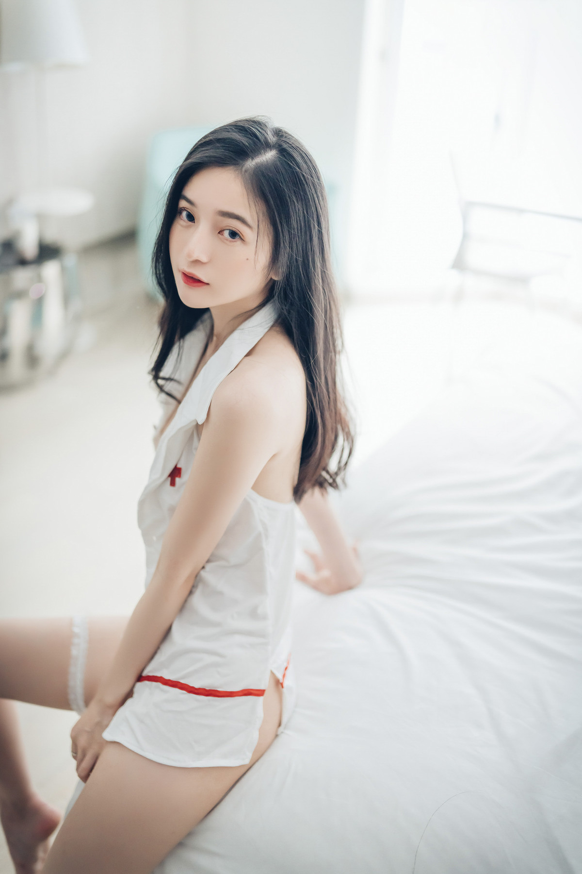 仙仙辰 透明內褲張開腳?比駱駝蹄還更厲害?中空小護士＋兩片式睡衣 Vol.01 19