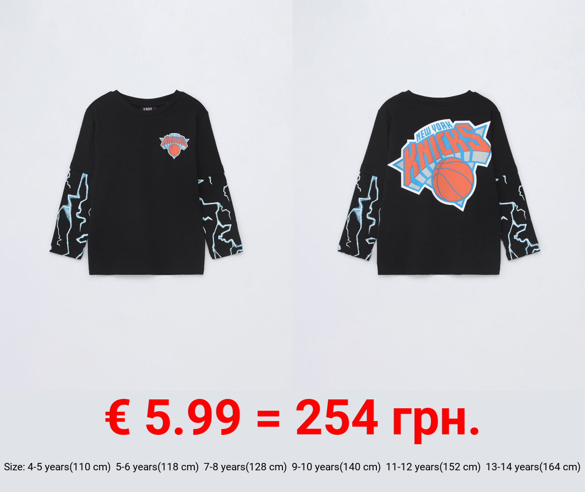 Long sleeve NBA print T-shirt