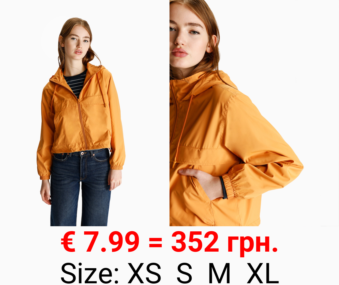 Nylon cropped jacket