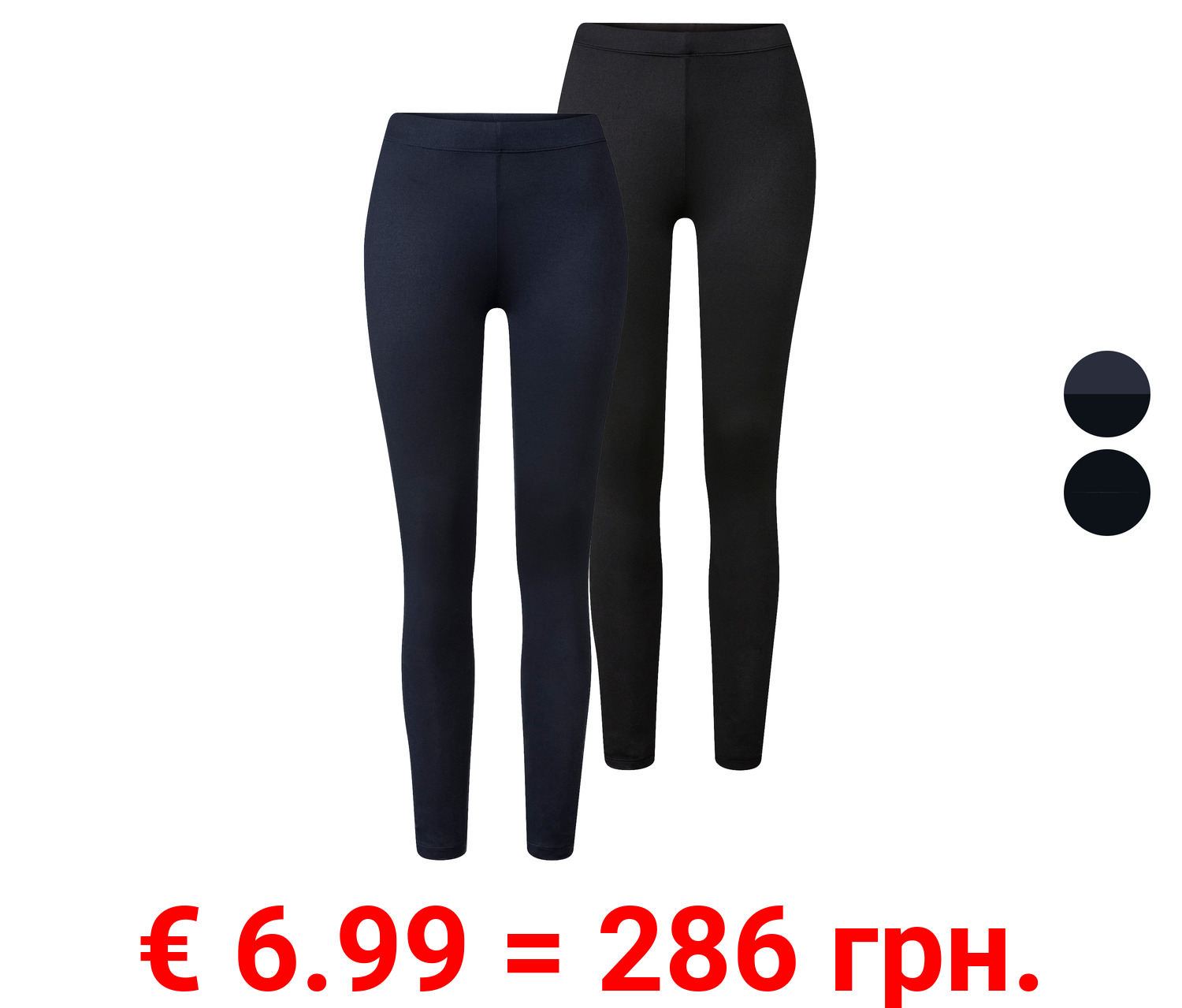 esmara® Damen Leggings, 2 Stück, mit bequemem Gummizugbund