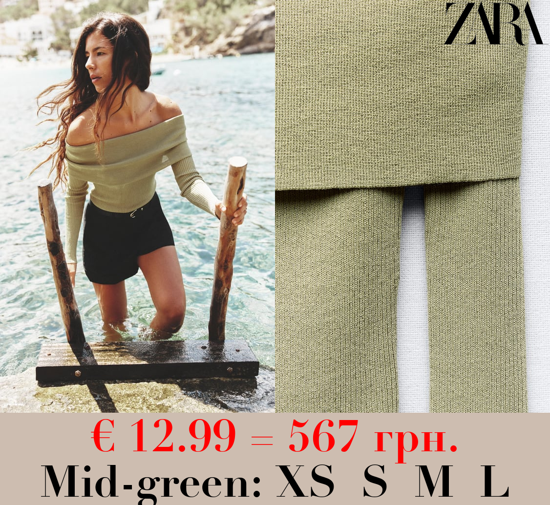 OFF-THE-SHOULDER KNIT TOP