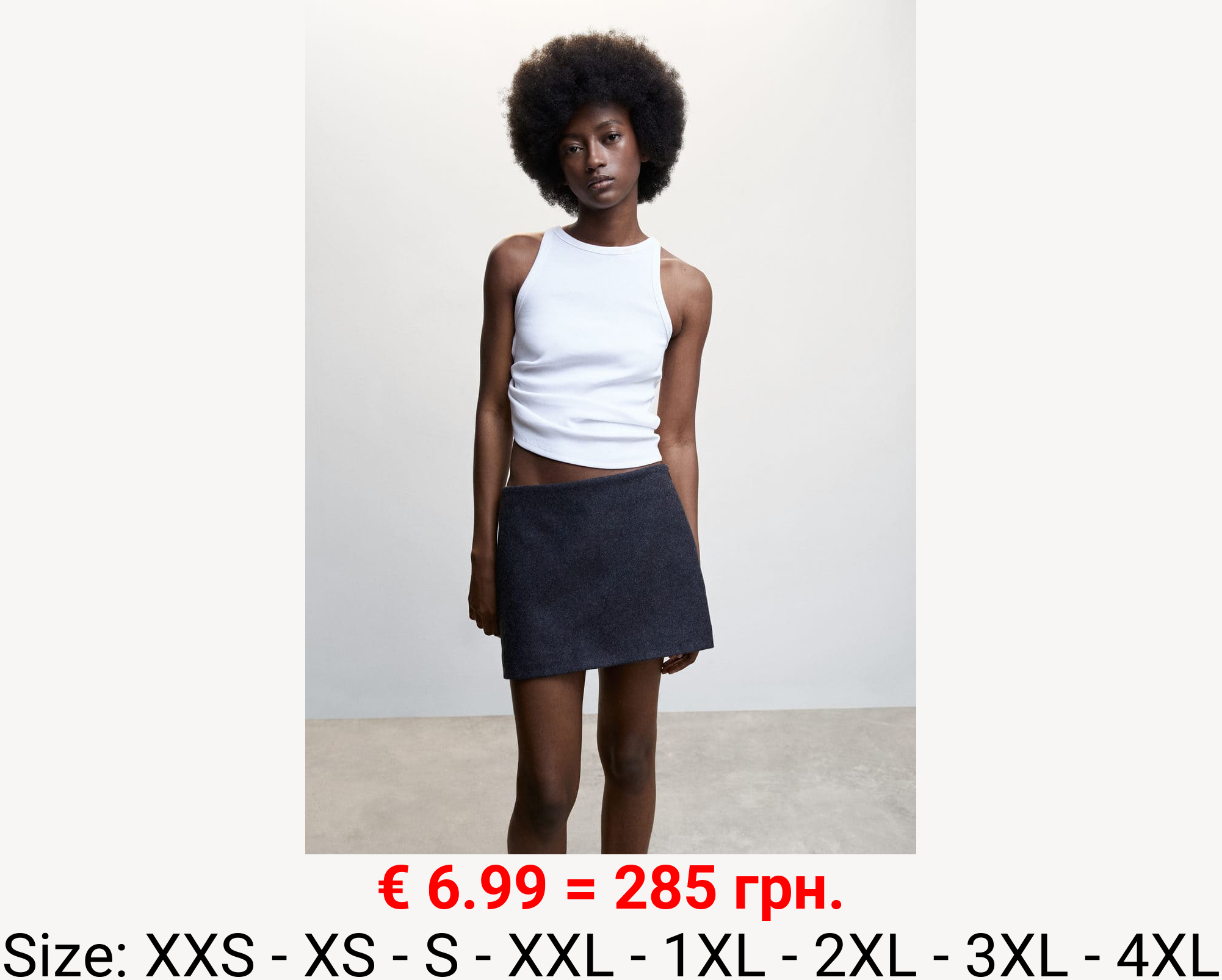 Top canalé algodón