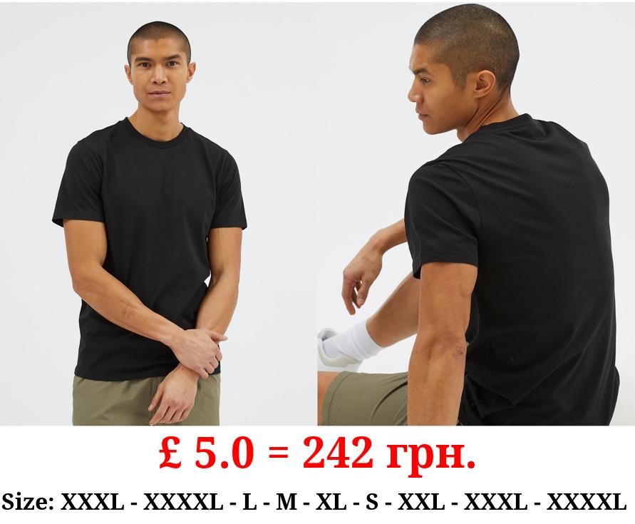 Black Plain Slim Fit T-Shirt